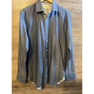 Ted Baker Endurance Dress Shirt Mens 16 34/35 Long Sleeve Blue Button Up